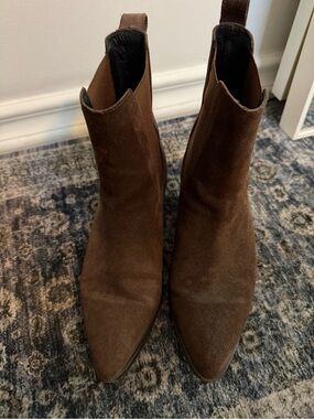 Sandro Paris Brown Suede Ankle Boots